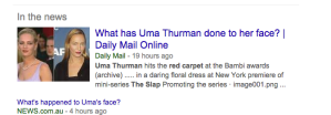 The first links Google had to offer when I searched "Uma Thurman"